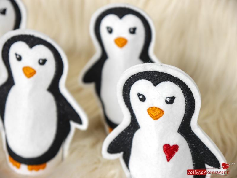 3 ITH-Stickdateien Pinguin LED-Teelicht-Cover im Set für 10 x 10 cm Stickrahmen